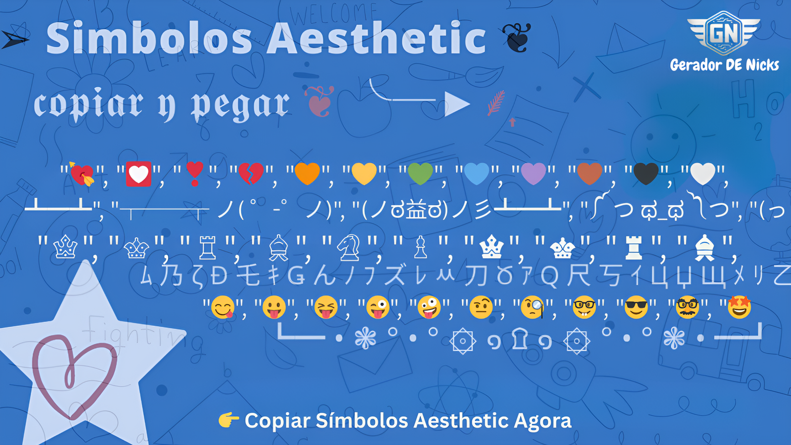 símbolos estéticos para copiar e usar em bio, nicks e redes sociais