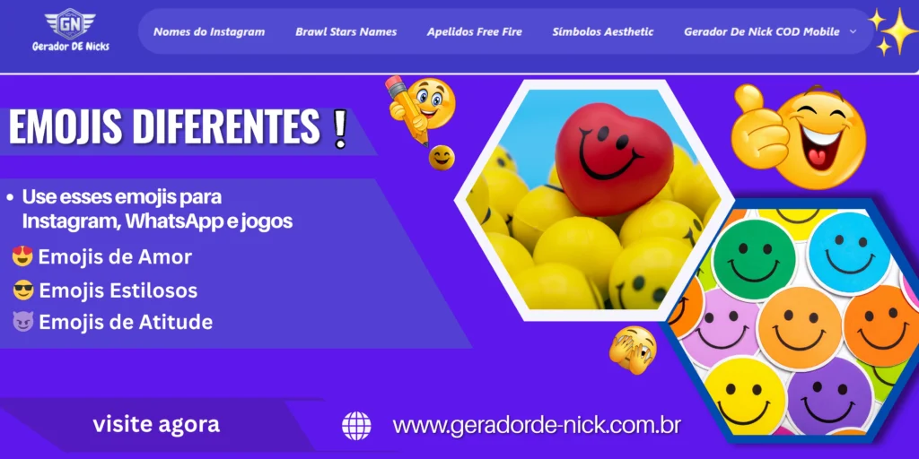 Banner de emojis diferentes para copiar e usar no Instagram, WhatsApp e jogos online